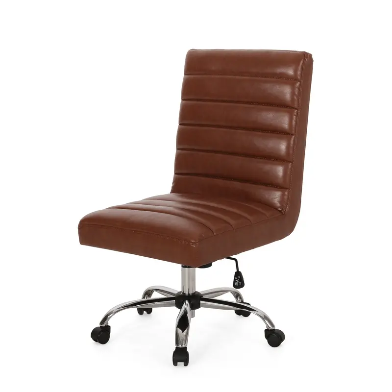 Channel-Quilted Swivel Office Chair – Contemporary Ergonomic Task Seating 1