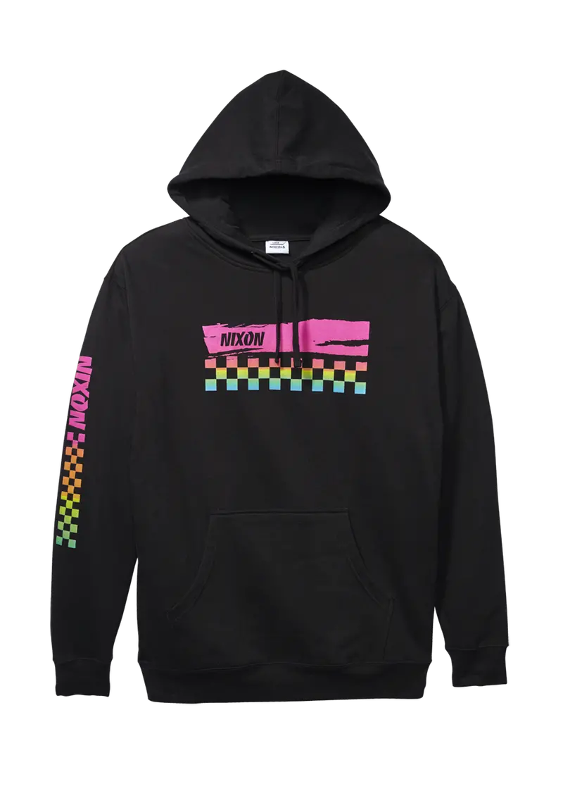 Circuit Graphic Hoodie – Black With Multicolor Print 1