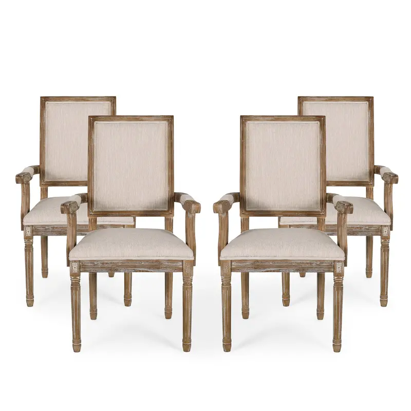 Classic French Country Wooden Dining Chair With Upholstery – Nh511513 1
