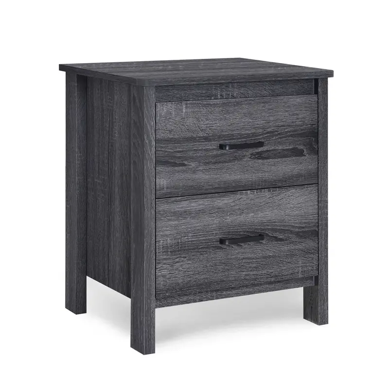 Clean-Lined Two-Drawer Nightstand In Contemporary Design - Nh409413 1