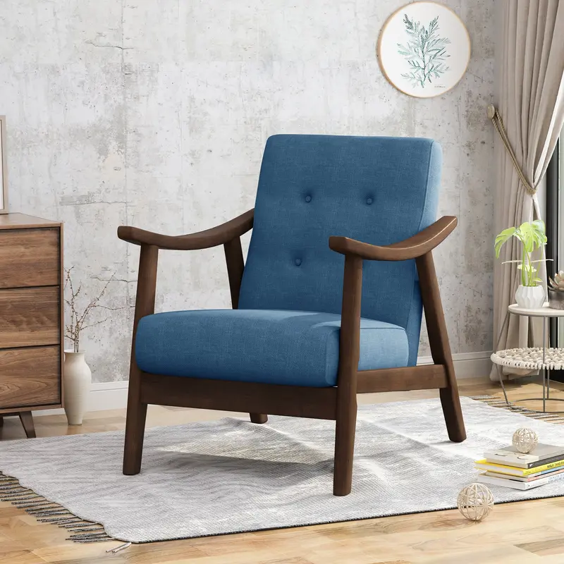 Compact Mid-Century Accent Chair For Small Spaces - Nh058503 1