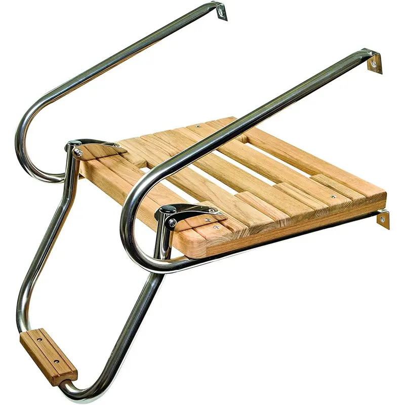 Complete Teak Swim Platform Kit With Ladder & Mounting Hardware 1