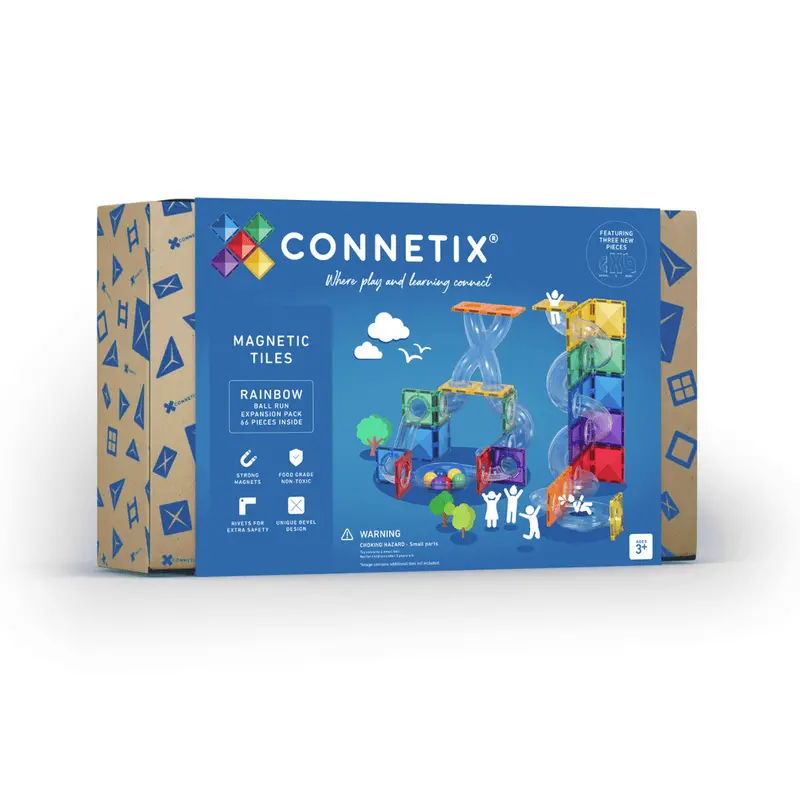 Connetix Rainbow Ball Run Expansion Pack – 66-Piece Stem Building Set 1