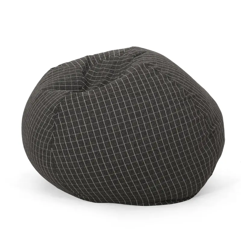 Contemporary 5-Foot Checkered Bean Bag Chair For Living Room 1