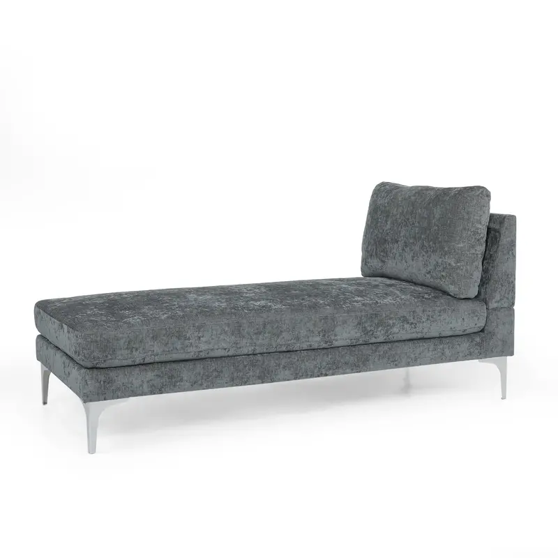 Contemporary Fabric Chaise Lounge With Clean Lines - Nh703313 1