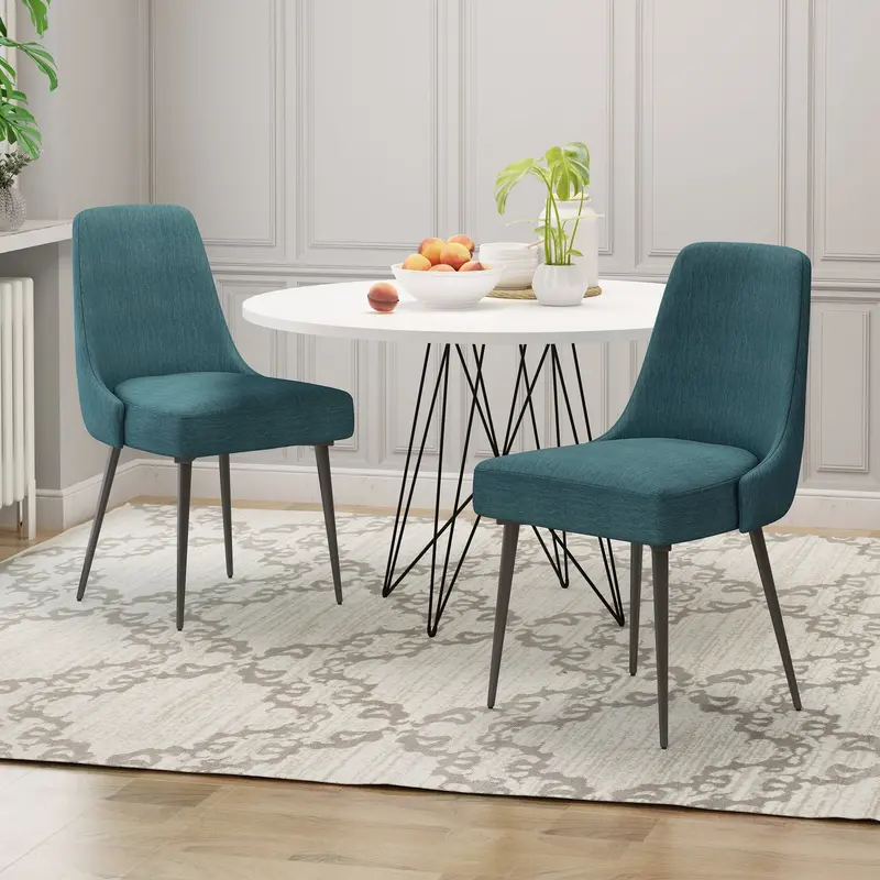Contemporary Fabric Dining Chairs – Minimalist Twin Set (Nh632803) 1
