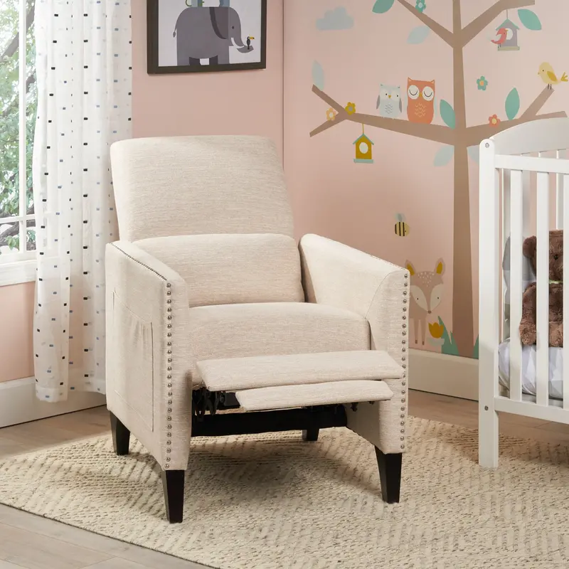Contemporary Fabric Push-Back Recliner With Sleek Profile - Nh492903 1