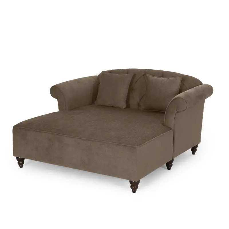 Contemporary Tufted Double Chaise Lounge With Decorative Accent Pillows – Nh938413 1