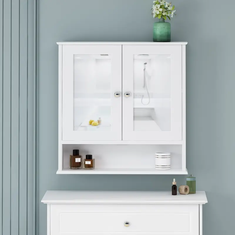 Contemporary Two-Door Medicine Cabinet With Full-Length Mirror 1