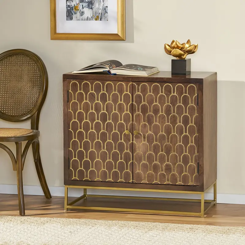 Contemporary Two-Door Wooden Cabinet - Nh417213 1