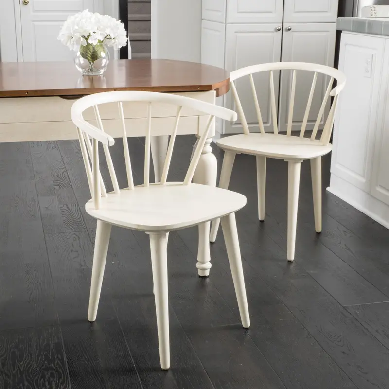Countryside-Style Rounded Back Spindle Dining Chairs – Set Of 2 (Nh230692) 1