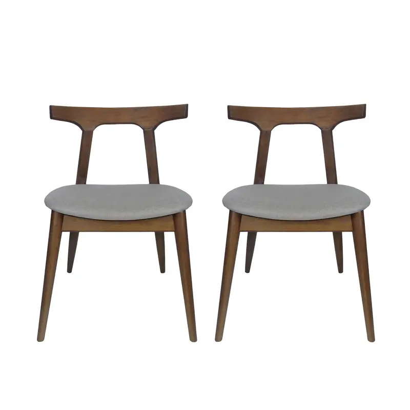 Danmore Mid-Century Dining Chairs – Fabric-Upholstered, Set Of 2 1