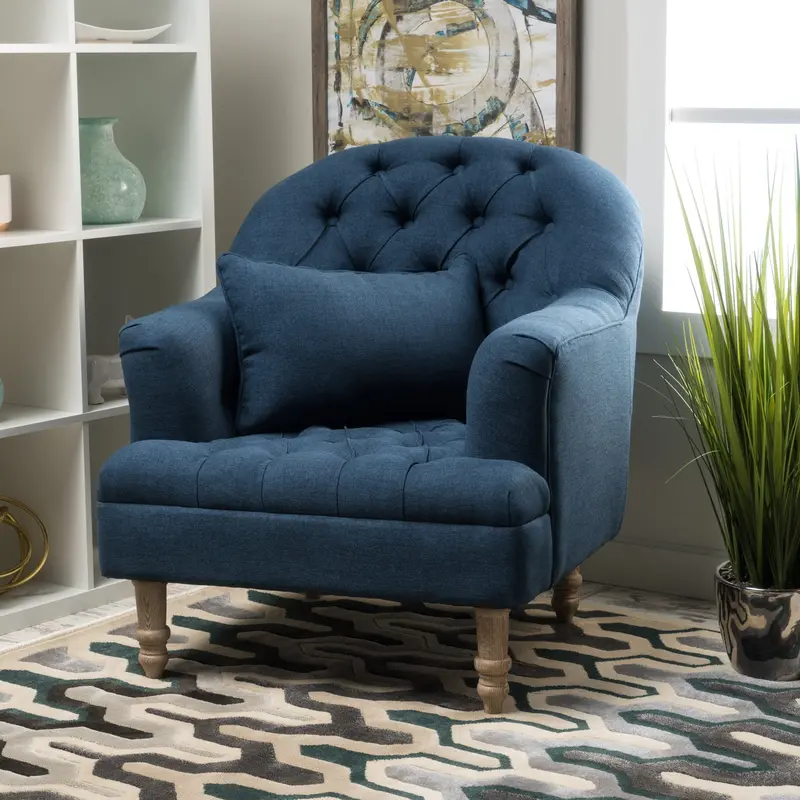 Deeply Tufted Fabric Club Chair – Nh347992 1
