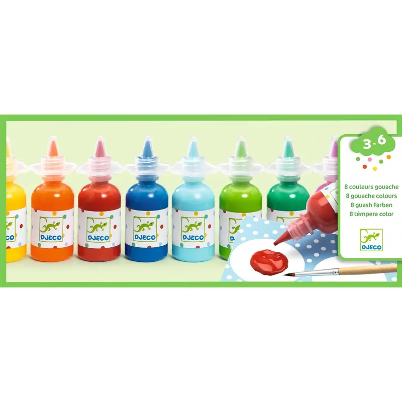 Djeco 8-Piece Washable Paint Set For Toddlers (Ages 3–6) 1
