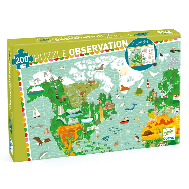 Djeco Around The World Observation Puzzle With Educational Booklet 1