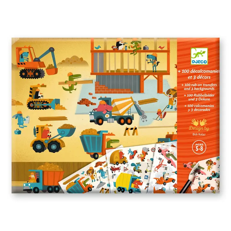Djeco Asphalt-Themed Rub-On Transfers For Ages 3–6 1