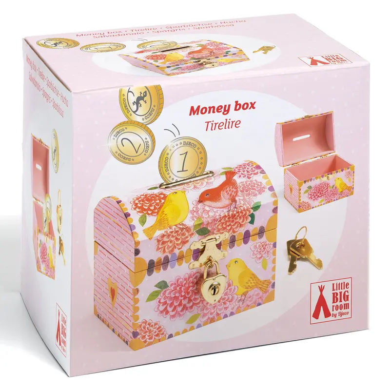 Djeco Bird-Themed Money Box – Illustrated Ceramic Piggy Bank 1