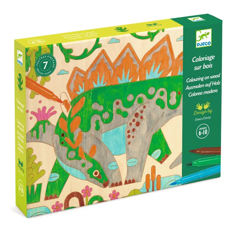 Djeco Dino World Wooden Colouring Set – Ages 6 To 10 1