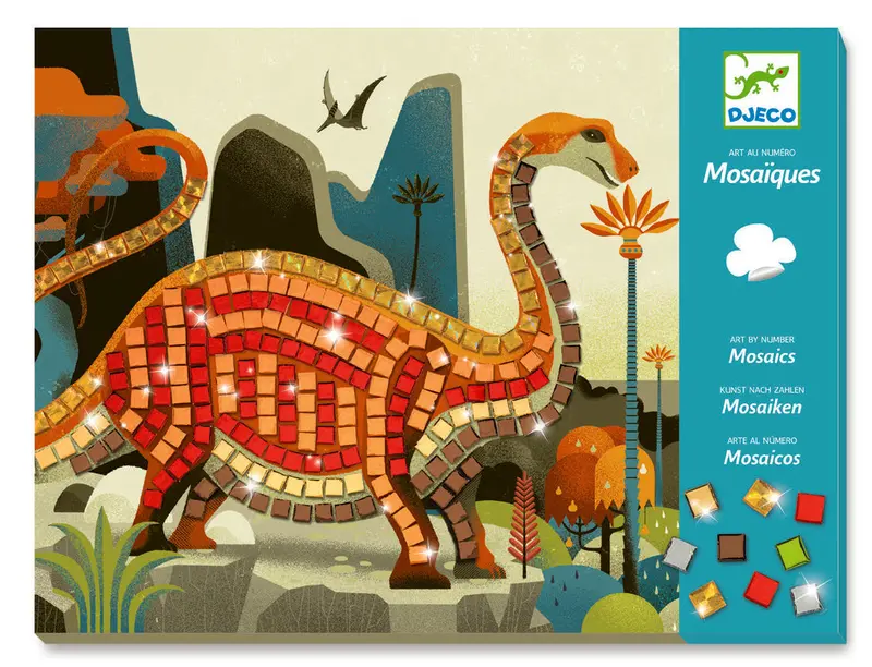 Djeco Dinosaur-Themed Numbered Mosaic Art Set (Ages 4–8) 1