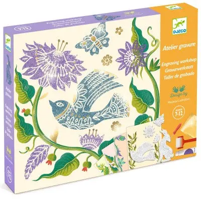 Djeco Engraving Art Set: Passionflower Design (Ages 7–12) 1