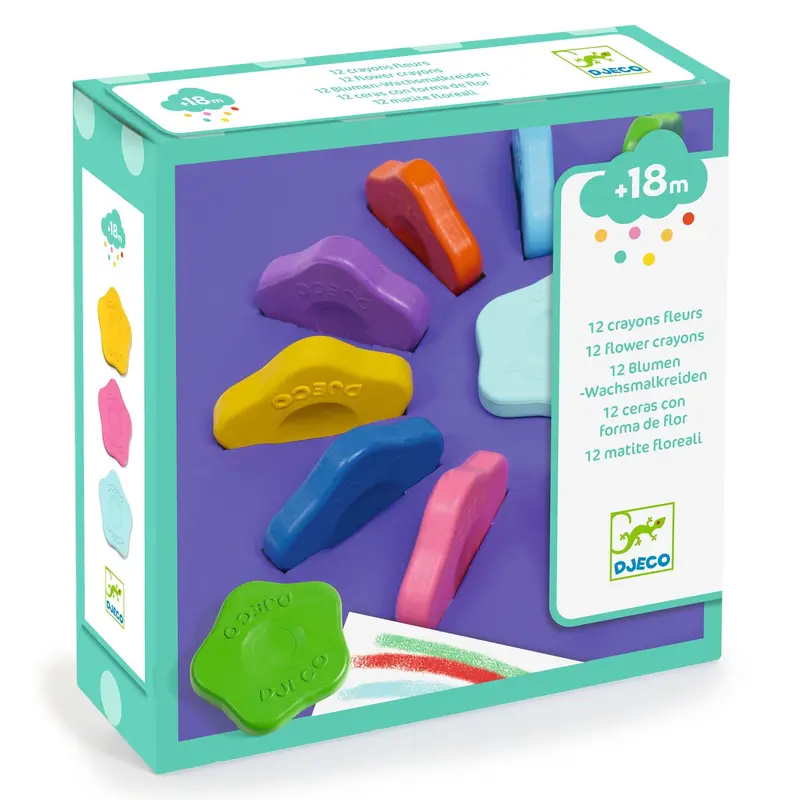 Djeco Flower-Shaped Crayons For Toddlers (18+ Months) 1