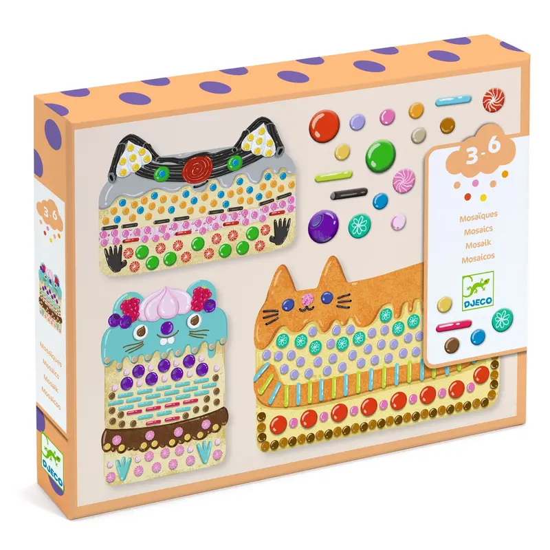 Djeco Funny Cakes Mosaic Craft Kit (Ages 3–6) 1