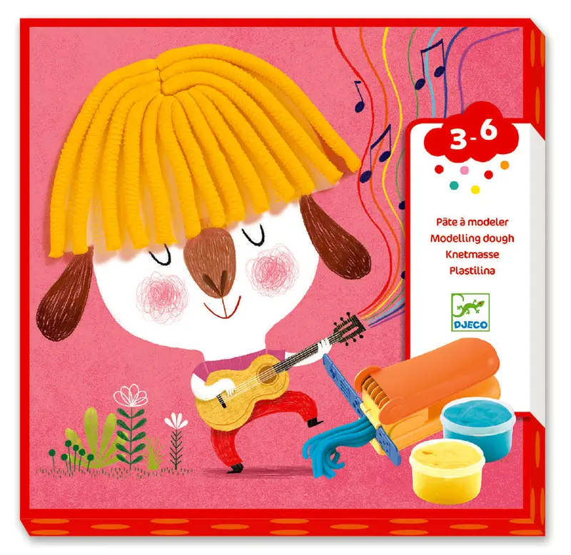 Djeco Hair-Design Modelling Dough Kit (Ages 3–6) 1