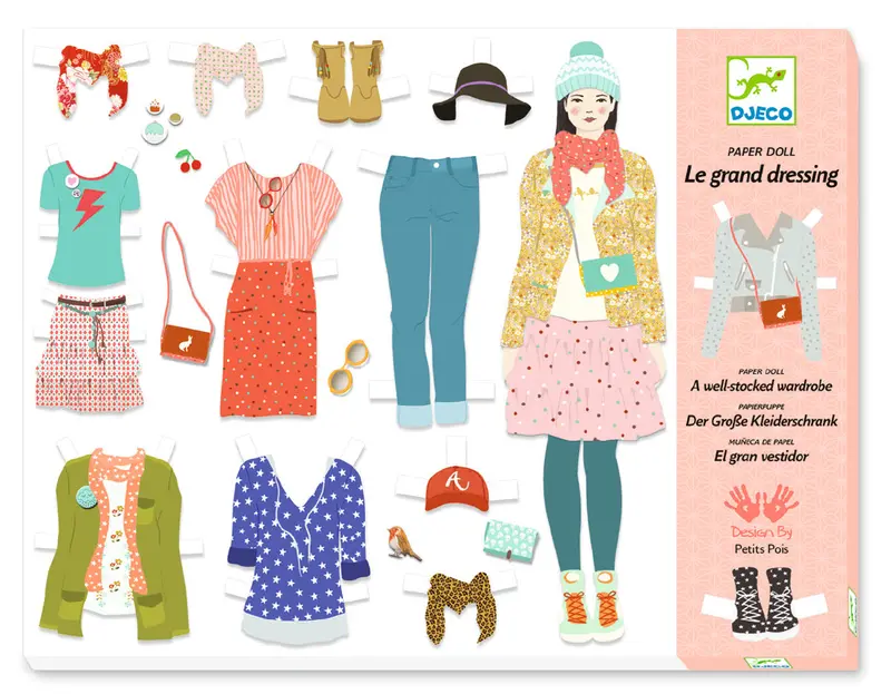 Djeco Interactive Paper Doll Set: One Big Dressing Room (Ages 6–10) 1