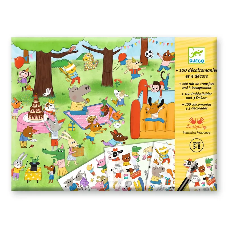 Djeco Party Time Rub-On Transfer Activity Pack (Ages 3–6) 1