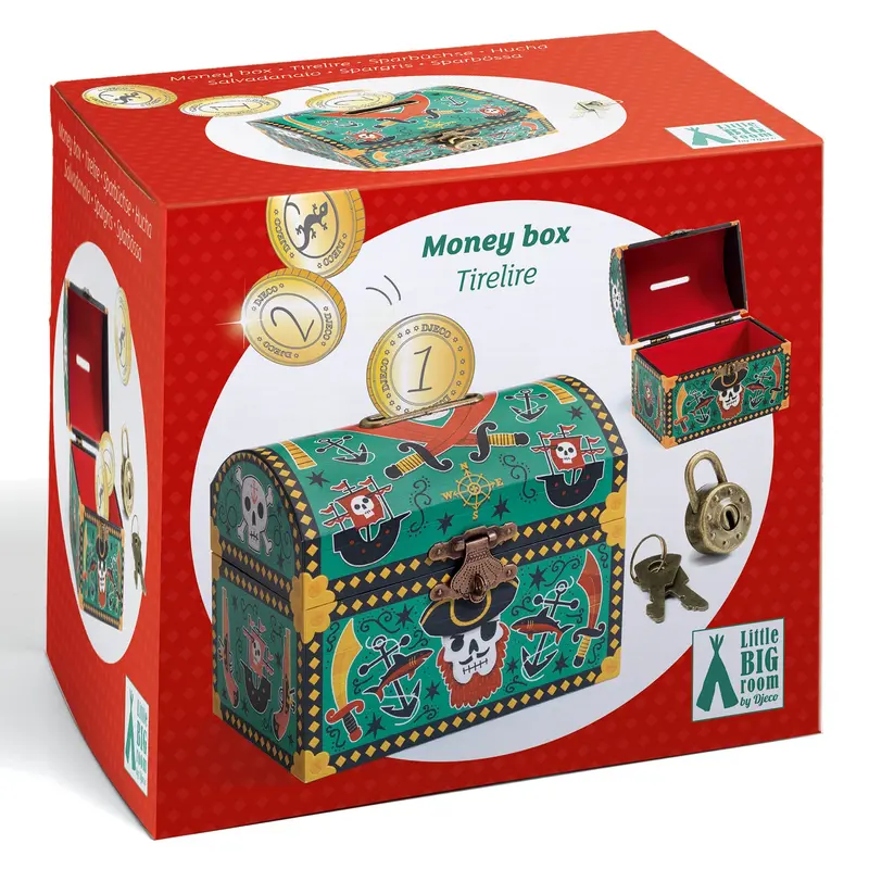 Djeco Pirate-Themed Money Box – Decorative Piggy Bank For Kids 1