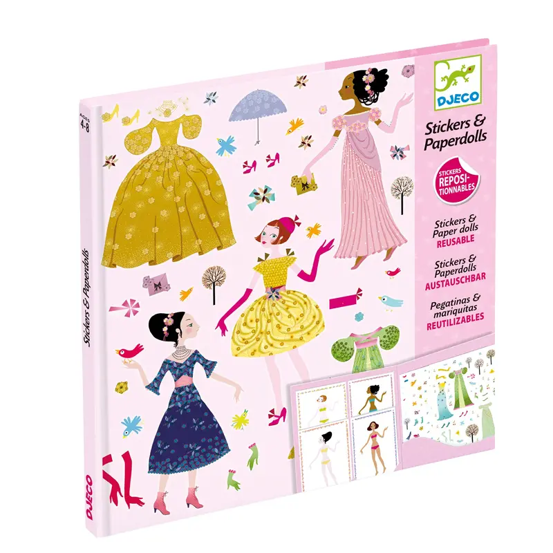 Djeco Seasonal Dress-Up Sticker Set: Four Seasons Paper Dolls (Ages 5–8) 1