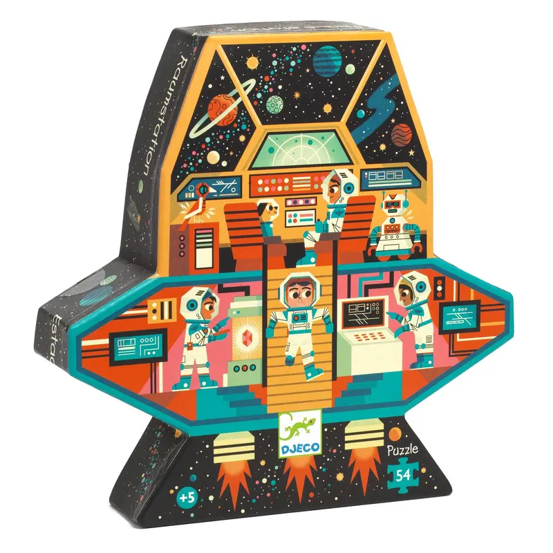 Djeco Space Station Silhouette Jigsaw Puzzle – 3D-Inspired Design 1