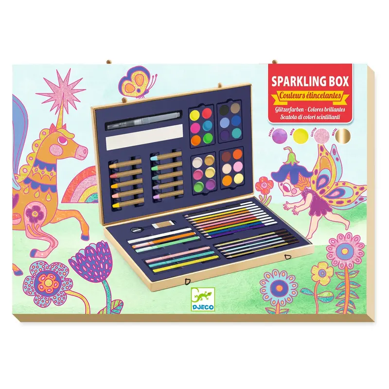 Djeco Sparkling Art Supplies Box – Vibrant Colours Collection 1