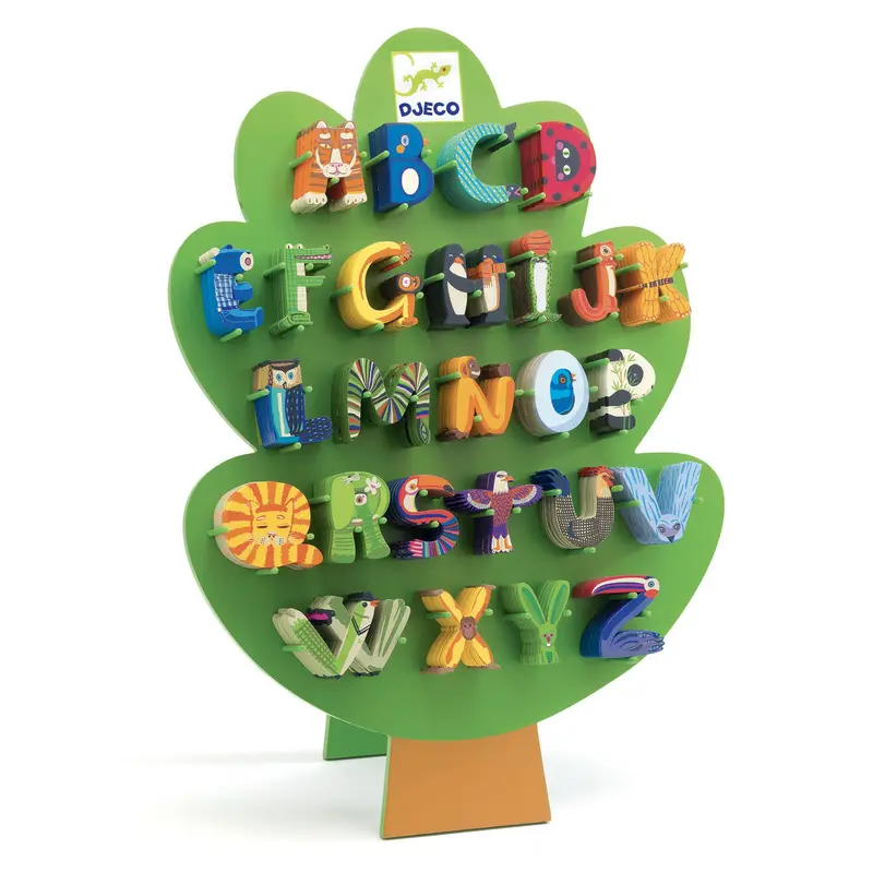 Djeco Wooden Alphabet Animal Letter Blocks 1