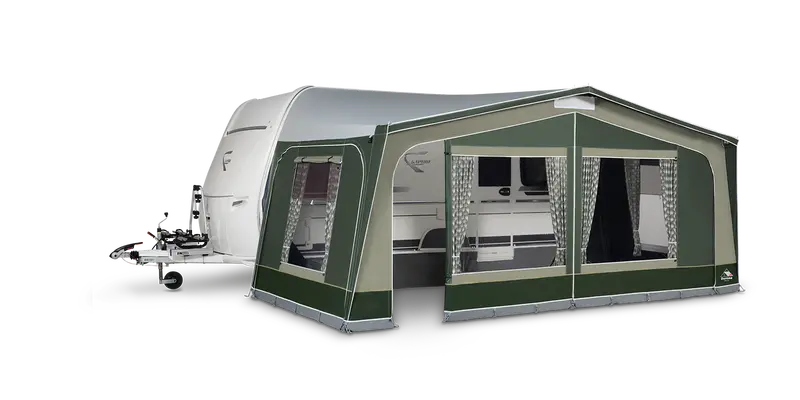 Dorema Monza Xl270 Full Caravan Awning In Charcoal And Green 1