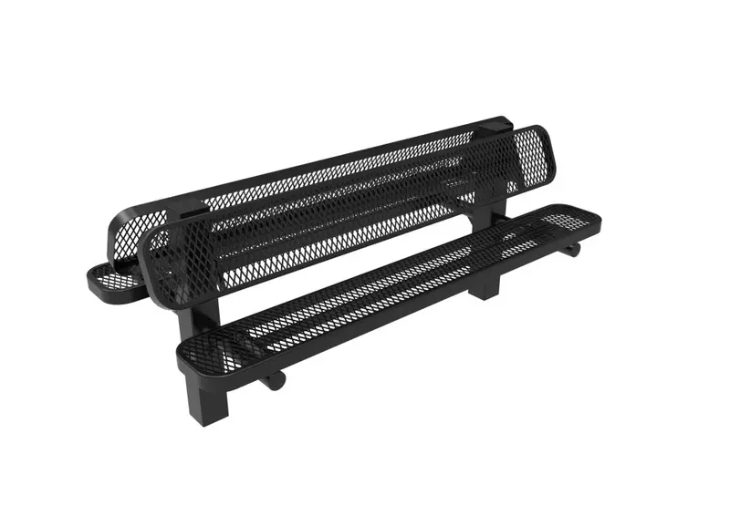 Double-Pedestal Diamond-Pattern Bench For Durable Playground Use 1