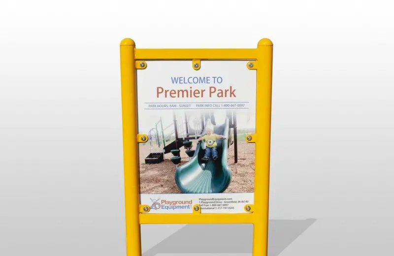 Double-Sided Safety And Welcome Sign For Playground Entrances 1