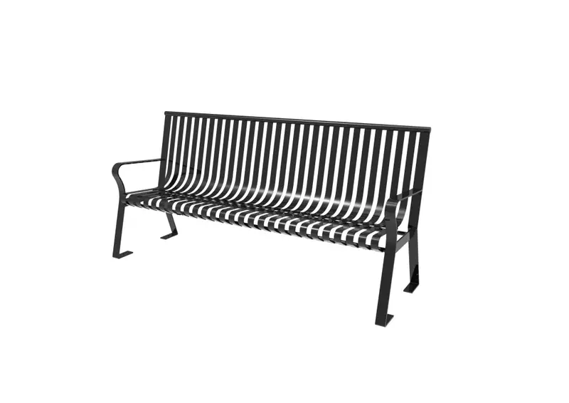 Downtown-Design Bench With Backrest – Commercial Playground Seating 1