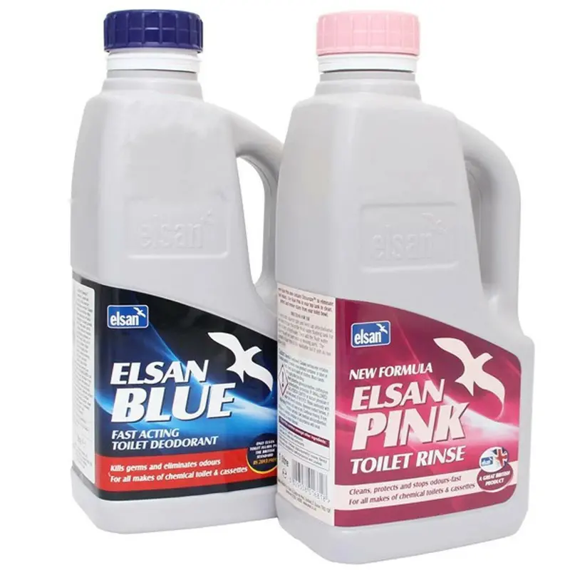 Elsan Blue & Pink Chemical Toilet Cleaner (1L Each) – Dual-Action Sanitising Formula 1