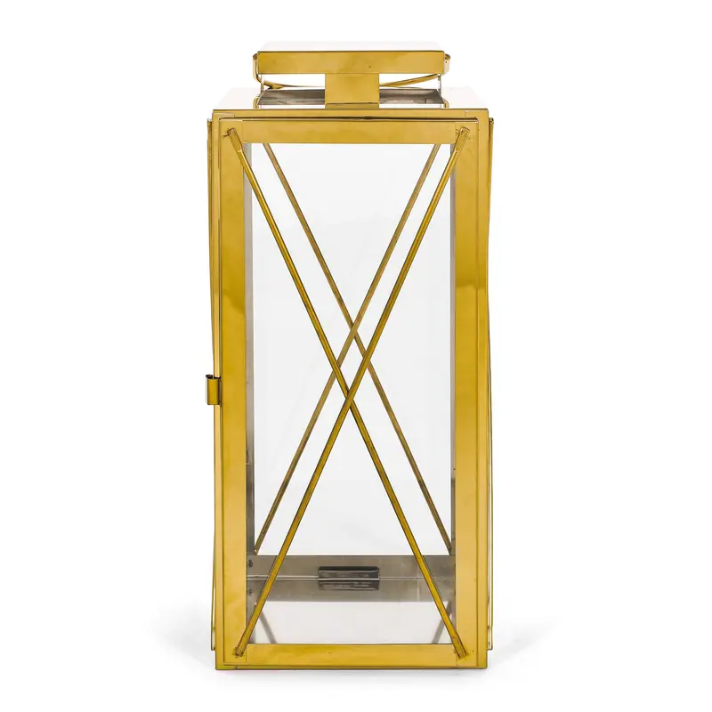 Elwick 14-Inch Polished Stainless Steel Outdoor Lantern 1