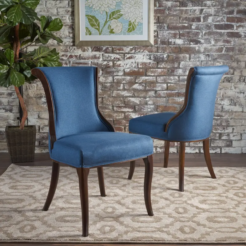 Espresso-Finished Traditional Dining Chairs With Soft Fabric Upholstery - Nh928103 1