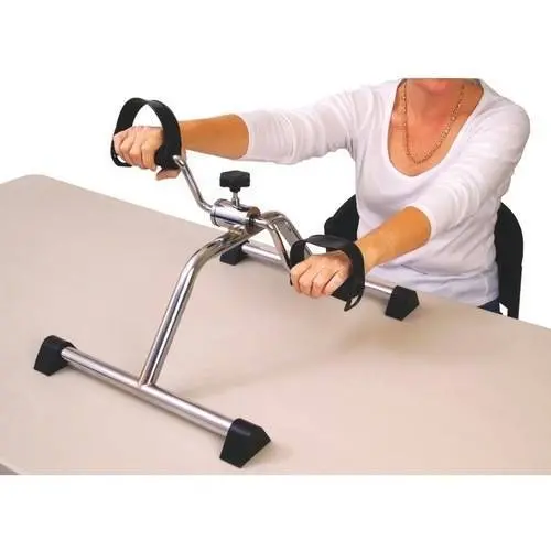 Essential Medical Supply Chrome Pedal Exerciser – Tension-Adjustable Leg & Arm Trainer 1