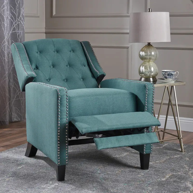 Fabric Recliner Armchair With Tufted Back Support - Nh314203 1