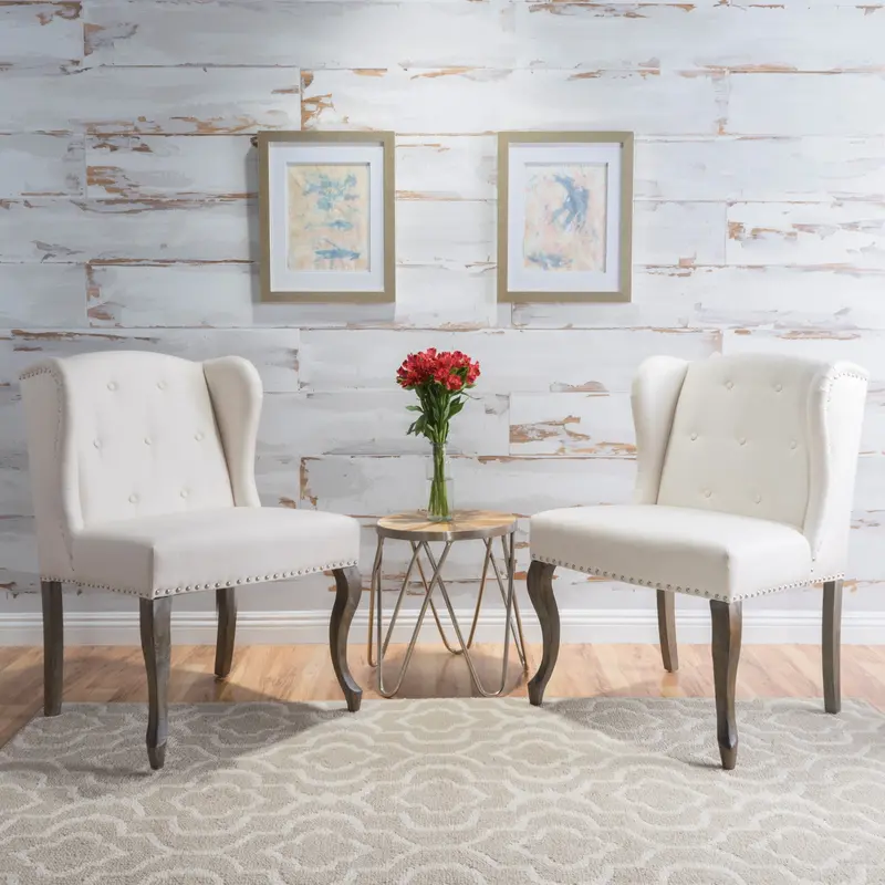 Fabric Wingback Dining Chairs – Set Of 2 (Nh359992) 1
