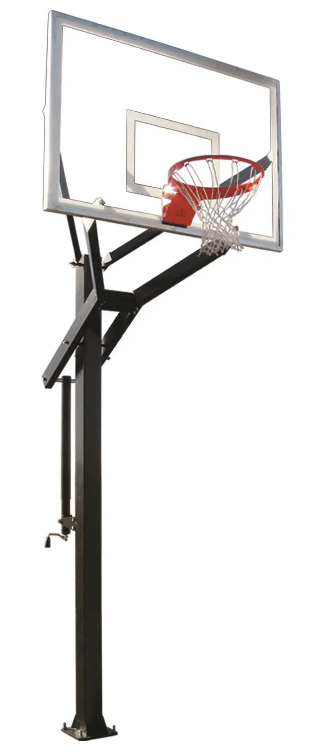 First Team Powerhouse 560 60" Tempered Glass Adjustable In-Ground Hoop 1