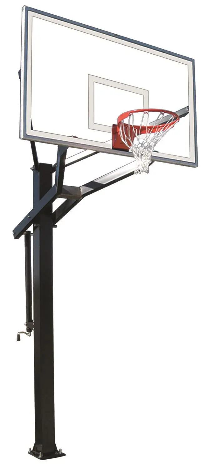 First Team Powerhouse 672 72" Tempered Glass Adjustable In-Ground Hoop 1