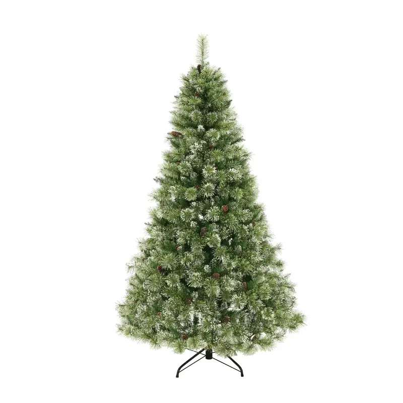 Frosted Cashmere Pine Led Christmas Tree – Hinged Design With Glittered Tips & Pinecone Accents - Nh812513 1