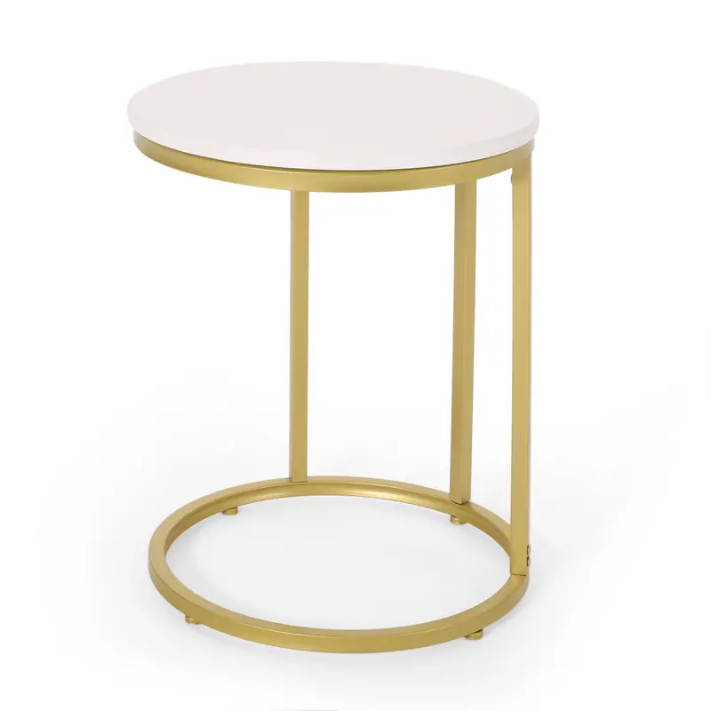 Glamorous C-Shape End Table With Modern Silhouette - Nh846313 1