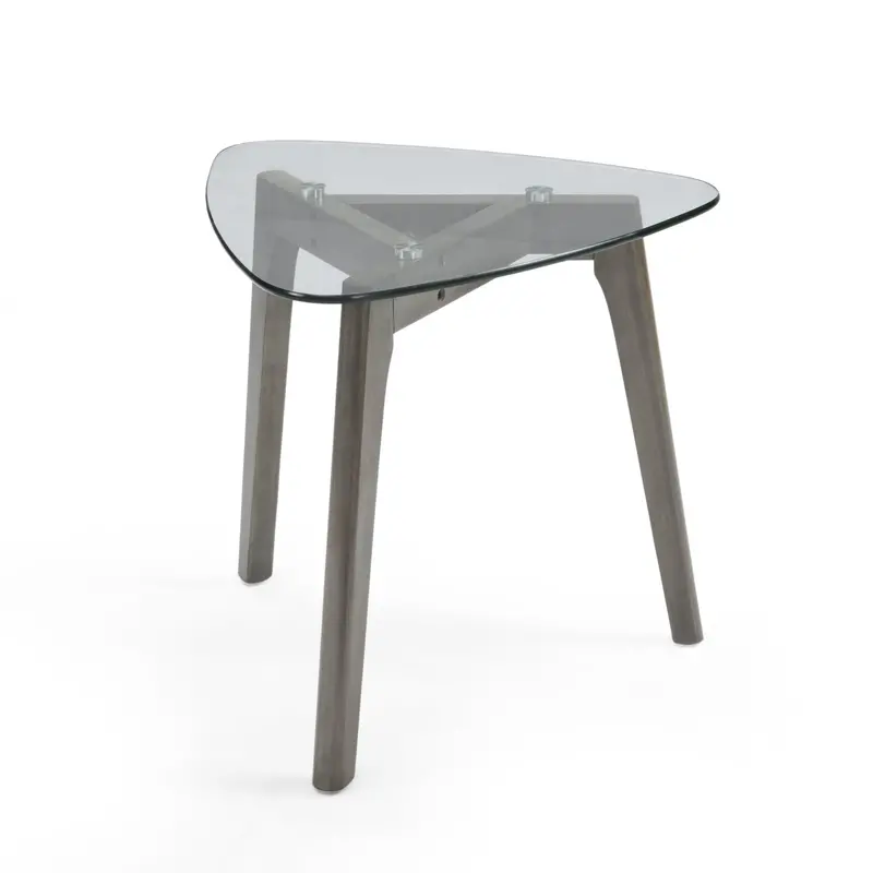 Glass-Top Mid-Century End Table – Compact Side Table For Living Space 1