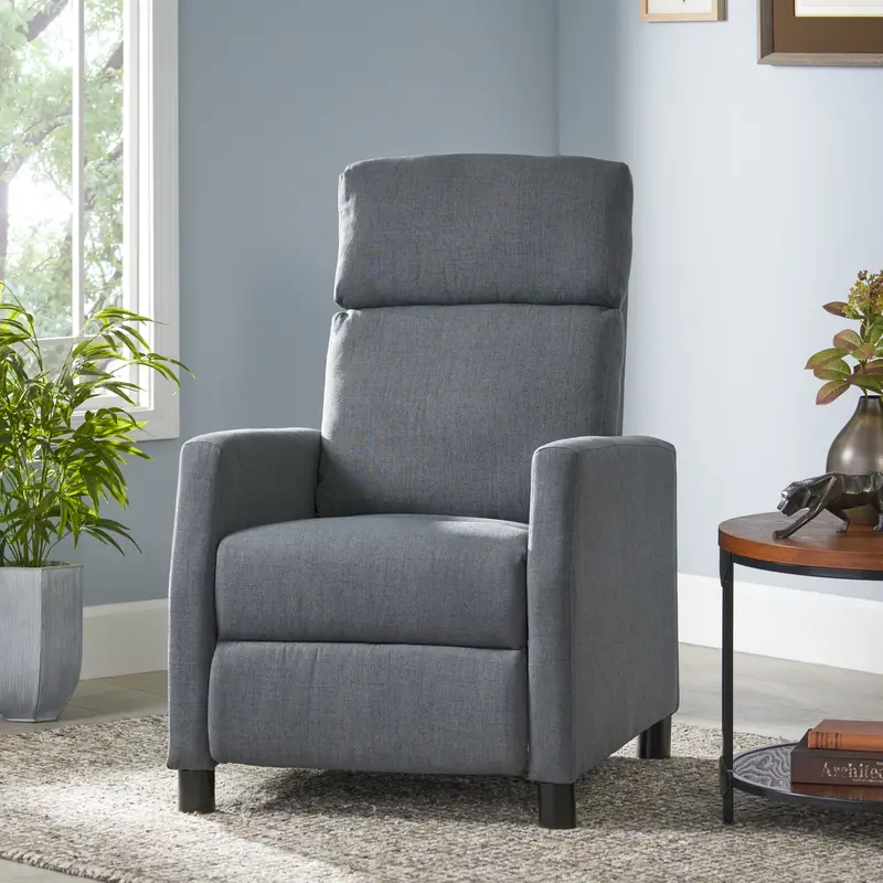 Gray Fabric Pillow-Top Push-Back Recliner – Modern Design - Nh806692 1